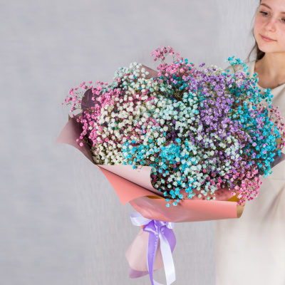 Большой букет из цветных гипсофил N 35975