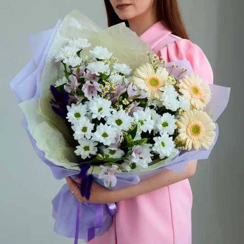 Букет из хризантем с гермини арт. 84605