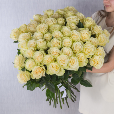 Букет из 51 Белой розы Эквадор 60 см 7297