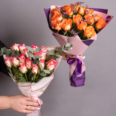 Букет из Кенийских розовых роз 15 шт. N 28447-Р