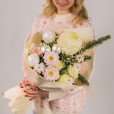 Букет Снежная королева с одноголовой хризантемой N 72276