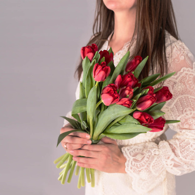 Тюльпаны красные 15 шт. 28774