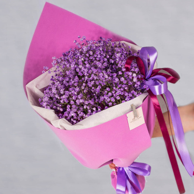 Небольшой букет из цветных гипсофил N 35974