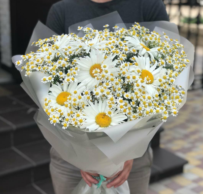 Букет "Мечты о безоблачном счастье" с ромашками N 36293